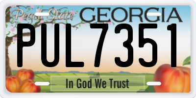 GA license plate PUL7351