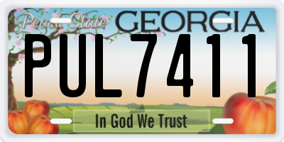 GA license plate PUL7411
