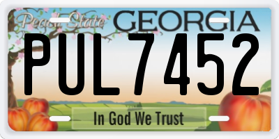 GA license plate PUL7452