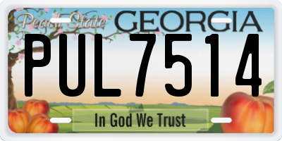 GA license plate PUL7514