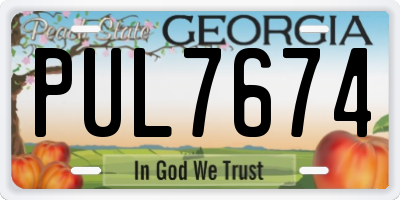GA license plate PUL7674