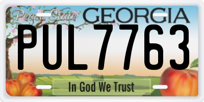 GA license plate PUL7763