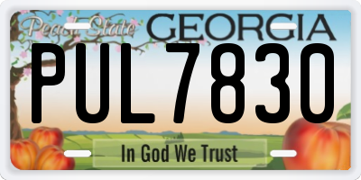 GA license plate PUL7830