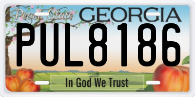 GA license plate PUL8186