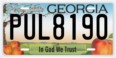 GA license plate PUL8190