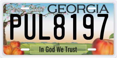 GA license plate PUL8197