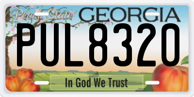 GA license plate PUL8320