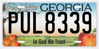 GA license plate PUL8339