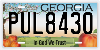 GA license plate PUL8430