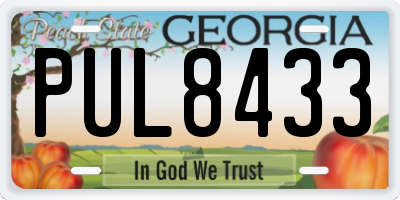 GA license plate PUL8433