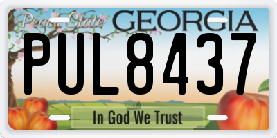 GA license plate PUL8437