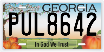 GA license plate PUL8642