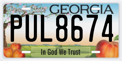 GA license plate PUL8674