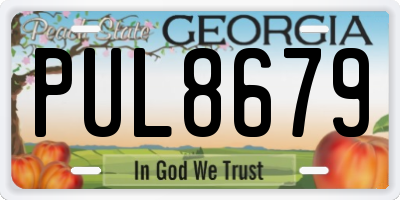 GA license plate PUL8679