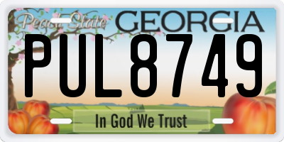 GA license plate PUL8749
