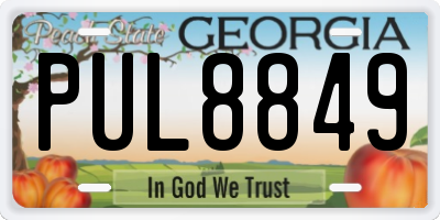 GA license plate PUL8849