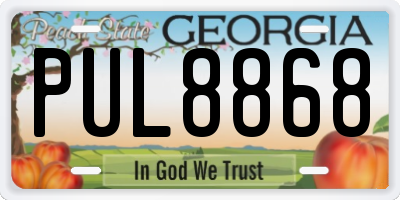 GA license plate PUL8868