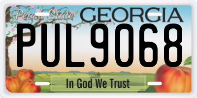GA license plate PUL9068