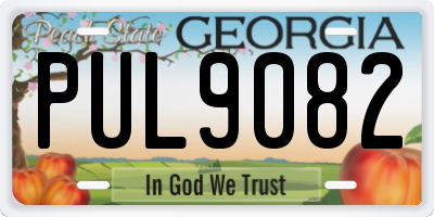 GA license plate PUL9082