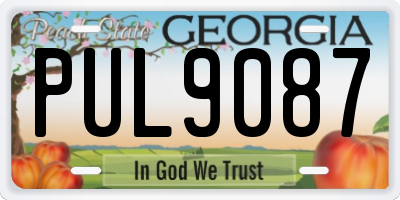 GA license plate PUL9087