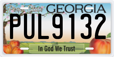 GA license plate PUL9132