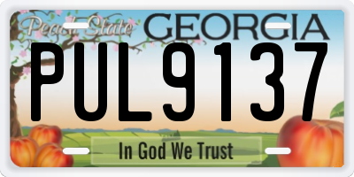 GA license plate PUL9137