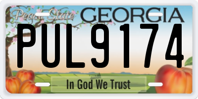 GA license plate PUL9174