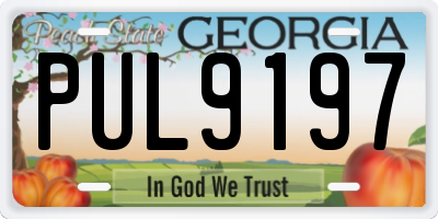 GA license plate PUL9197