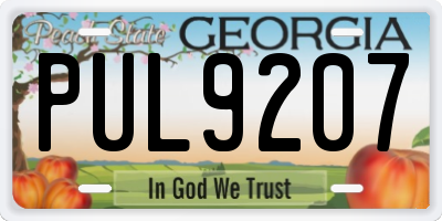 GA license plate PUL9207