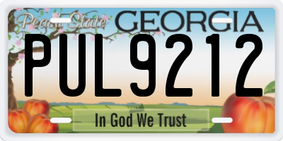 GA license plate PUL9212