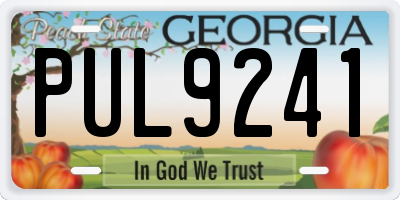 GA license plate PUL9241