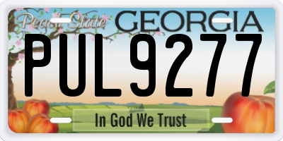 GA license plate PUL9277