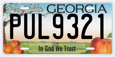 GA license plate PUL9321