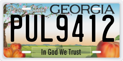 GA license plate PUL9412
