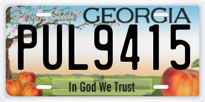 GA license plate PUL9415