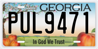 GA license plate PUL9471