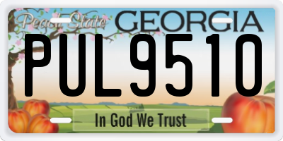 GA license plate PUL9510