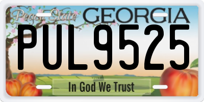 GA license plate PUL9525