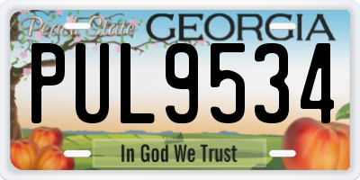 GA license plate PUL9534