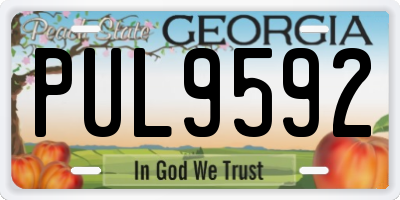 GA license plate PUL9592