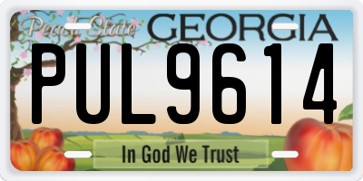 GA license plate PUL9614