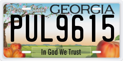GA license plate PUL9615