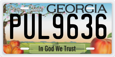 GA license plate PUL9636