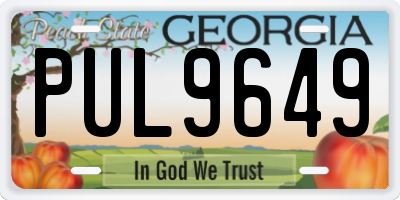 GA license plate PUL9649
