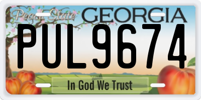 GA license plate PUL9674