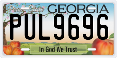 GA license plate PUL9696