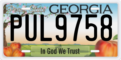 GA license plate PUL9758