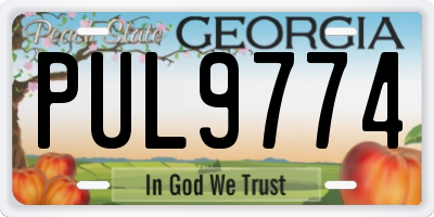 GA license plate PUL9774