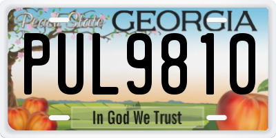 GA license plate PUL9810