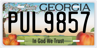 GA license plate PUL9857